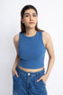 Blue Cropped Tank Top